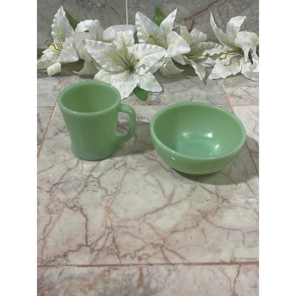 Fire King Other - Fire King Jadeite cup & bowl set